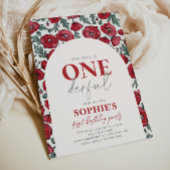 Onederful Poppy Verjaardag Uitnodiging