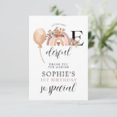 Onederful Rainbow Girl's Birthday Bedankkaart (Staand voorkant)