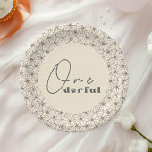 Onederful Retro Daisy Meisjes 1e Verjaardagsfeest Papieren Bordje