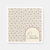 Onederful Retro Daisy Meisjes 1e Verjaardagsfeest Servet (Voorkant)