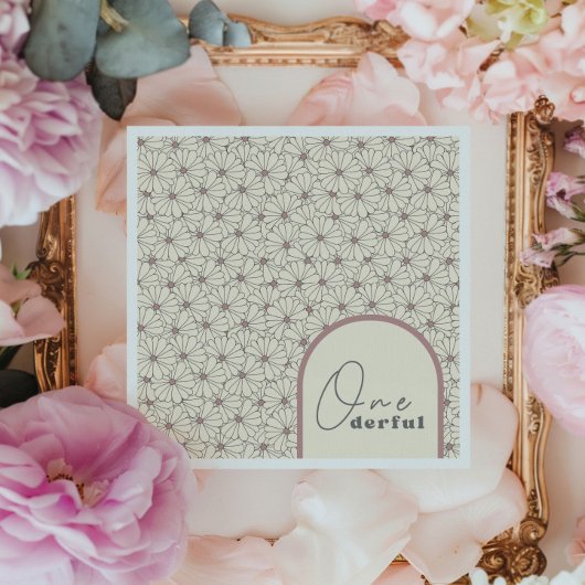 Onederful Retro Daisy Meisjes 1e Verjaardagsfeest Servet