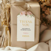 Onederful roze bloemige verjaardagsthema dank u La Cadeaulabel