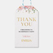 Onederful roze bloemige verjaardagsthema dank u La Cadeaulabel (Voorkant)