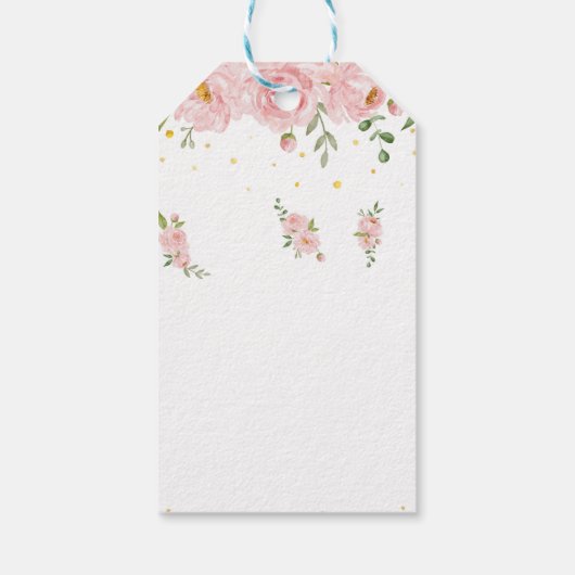 Onederful roze bloemige verjaardagsthema dank u La Cadeaulabel (Achterkant)