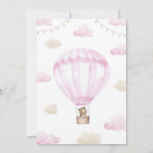 Onederful Roze Hete Luchtballon Verjaardag uitnodi Kaart (Achterkant)