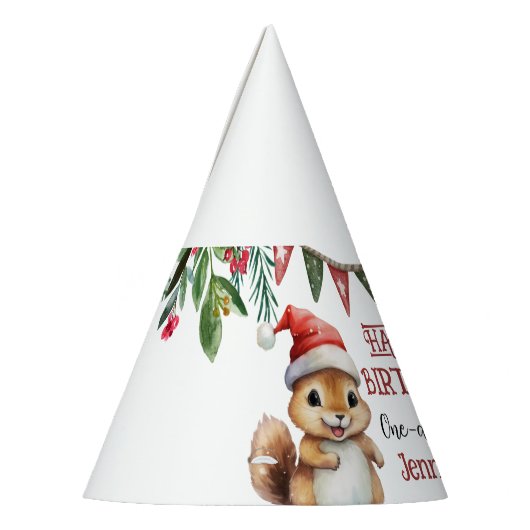 ONEderful Schattige Eekhoorn 1e Verjaardagsfeestje Feesthoedjes (Links)