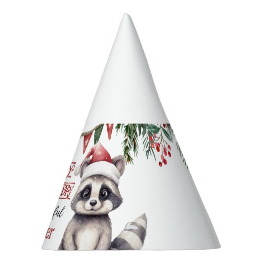 ONEderful Schattigee wasbeer 1e verjaardagsfeestje Feesthoedjes (Rechts)