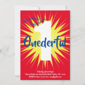 Onederful Super Hero 1e Verjaardag Schattigee Uitn Kaart (Voorkant)