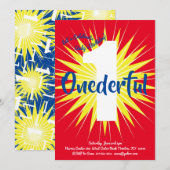 Onederful Super Hero 1e Verjaardag Schattigee Uitn Kaart (Voorkant / Achterkant)