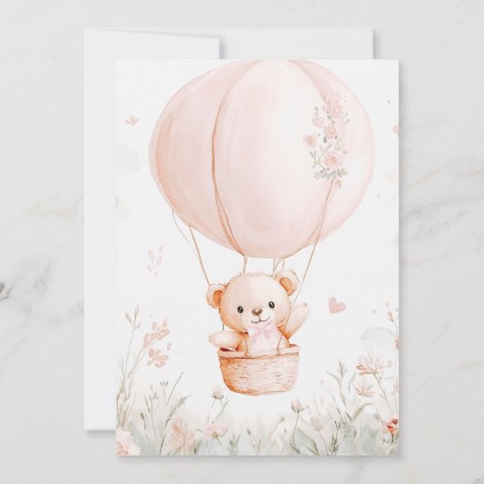 Onederful Teddy Hot Air Balloon 1e verjaardag Kaart (Achterkant)