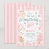 Onederful Time Of The Year Christmas Bow Birthday Kaart (Voorkant / Achterkant)