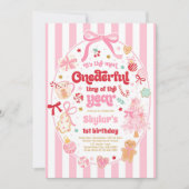 Onederful Time Of The Year Christmas Bow Birthday Kaart (Voorkant)