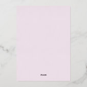 ONEderful wereld roze reismeisje 1e verjaardag Folie Uitnodiging (Achterkant)