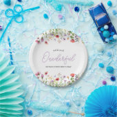 Onederful Wildflower First Birthday Paper Plate Papieren Bordje (Feest)