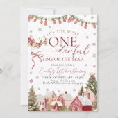 ONEderful Winter Birthday Invitation Kaart (Voorkant)