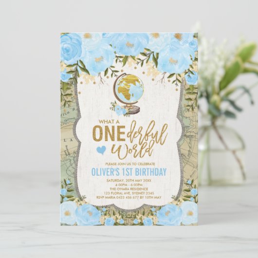 ONEderful World Adventure Map Jongens 1e verjaarda Kaart (Staand voorkant)