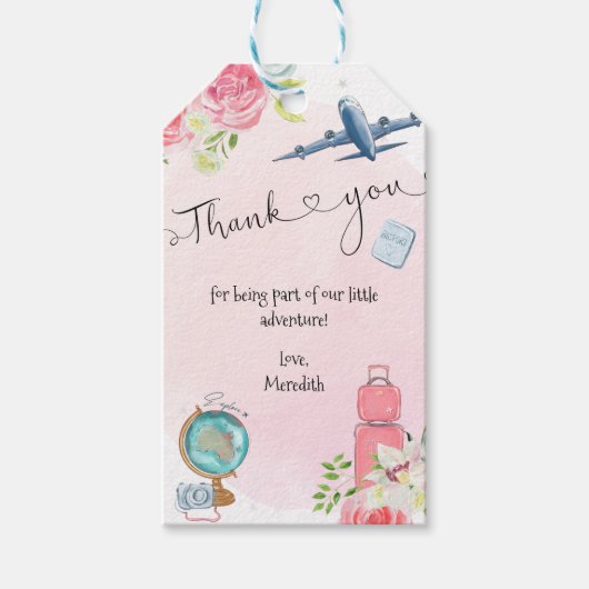 ONEderful World Girls 1ste eerste verjaardag Cadeaulabel (Voorkant)