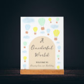 Onederful World Hete Luchtballon 1e Verjaardag Acryl Bord