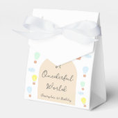 Onederful World Hete Luchtballon 1e Verjaardag Bedankdoosjes (Voorkant Zijde)