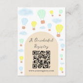 Onederful World Hete Luchtballon 1e Verjaardag Informatiekaartje (Voorkant)