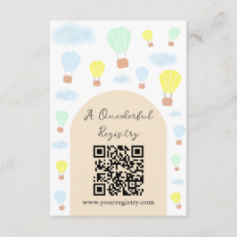 Onederful World Hete Luchtballon 1e Verjaardag Informatiekaartje