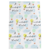 Onederful World Hete Luchtballon 1e Verjaardag Medium Cadeauzakje (Achterkant)