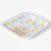 Onederful World Hete Luchtballon 1e Verjaardag Papieren Bordje (Gebogen)