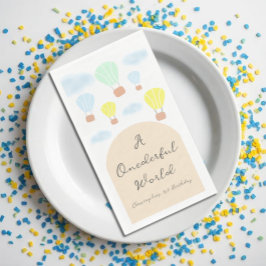 Onederful World Hete Luchtballon 1e Verjaardag Servet