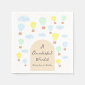 Onederful World Hete Luchtballon 1e Verjaardag Servet (Voorkant)