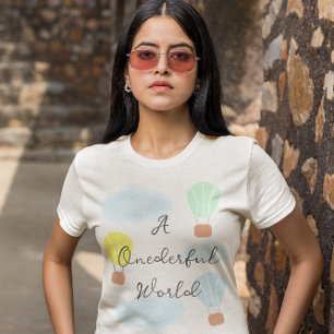 Onederful World Hete Luchtballon 1e Verjaardag T-shirt
