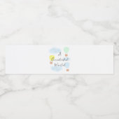 Onederful World Hete Luchtballon 1e Verjaardag Waterfles Etiket (Enkel label)