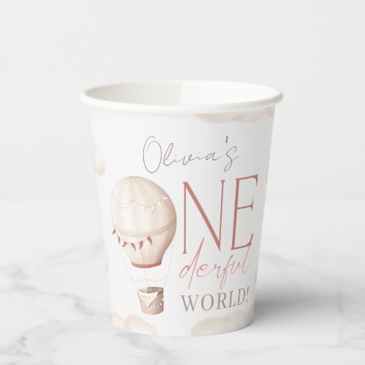 ONEderful World Theme Party Cups Papieren Bekers (Links)