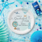 ONEderful Year Boys 1st First Birthday Party Papieren Bordje (Feest)