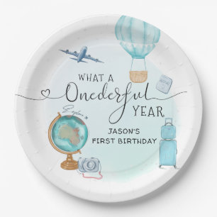 ONEderful Year Boys 1st First Birthday Party Papieren Bordje