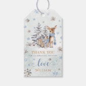 ONEderland 1e Verjaardag Blauw Winter Schattige He Cadeaulabel (Voorkant)