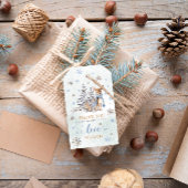 ONEderland 1e Verjaardag Blauw Winter Schattige He Cadeaulabel