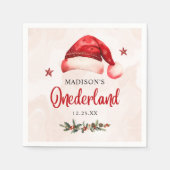 Onederland Christmas Santa Hat 1e verjaardag Servet (Voorkant)