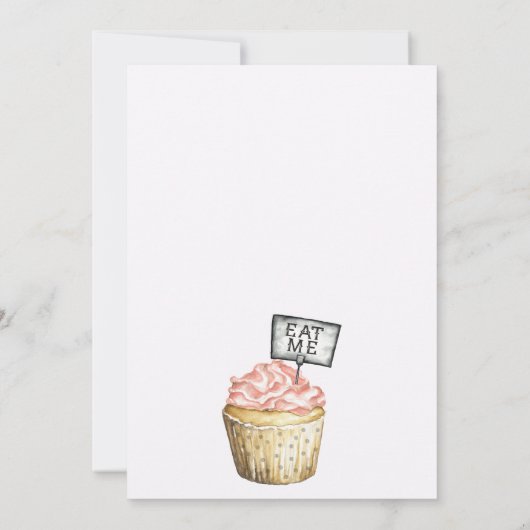 Onederland eerste verjaardag thee party uitnodigin kaart (Achterkant)