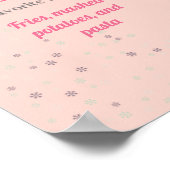 Onederland Girls 1st Birthday Milestone Poster (Hoek)