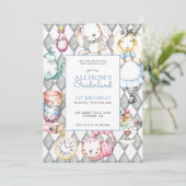 ONEderland Girl's Eerste Verjaardag Uitnodiging (Staand voorkant)