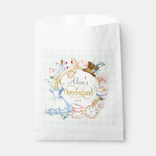 Onederland, Mad hatter teaparty, verjaardagssnacks Bedankzakje (Voorkant)