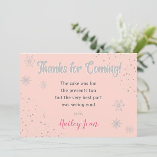 Onederland Meisjes 1e Verjaardag Dank je Kaart (Staand voorkant)