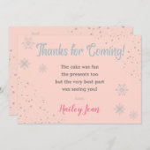 Onederland Meisjes 1e Verjaardag Dank je Kaart (Voorkant / Achterkant)