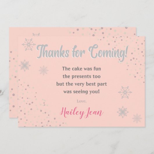 Onederland Meisjes 1e Verjaardag Dank je Kaart (Voorkant / Achterkant)