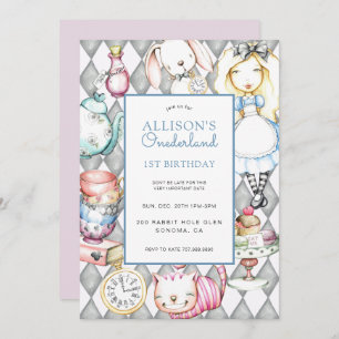 ONEderland Meisje's 1e Verjaardag Uitnodiging