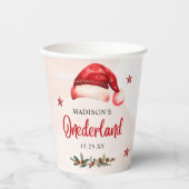 Onederland Santa Hat 1e verjaardag Papieren Bekers (Voorkant)