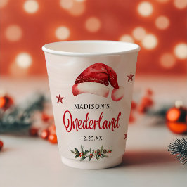 Onederland Santa Hat 1e verjaardag Papieren Bekers