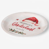 Onederland Santa Hat 1e verjaardag Papieren Bordje (Gekanteld)