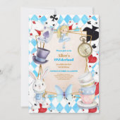 Onederland Tea Alice in Wonderland 1e verjaardag Kaart (Voorkant)