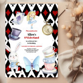 Onederland Tea Alice in Wonderland 1e verjaardag Kaart